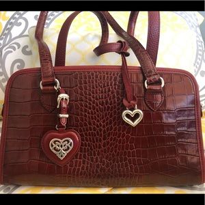 Brighton red leather animal skin purse